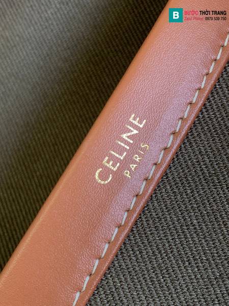 Túi xách Celine tote siêu cấp canvas màu nâu thẫm size 41cm 