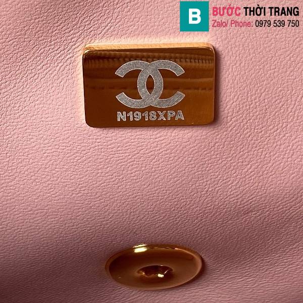 Túi xách Chanel mini siêu cấp da bê màu hồng size 21cm