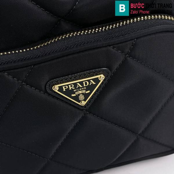 Túi đeo vai Prada siêu cấp da bò màu đen size 22.5cm