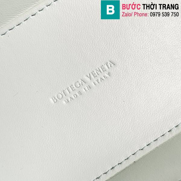 Túi xách Bottega Veneta siêu cấp da bò màu trắng xanh size 18cm 