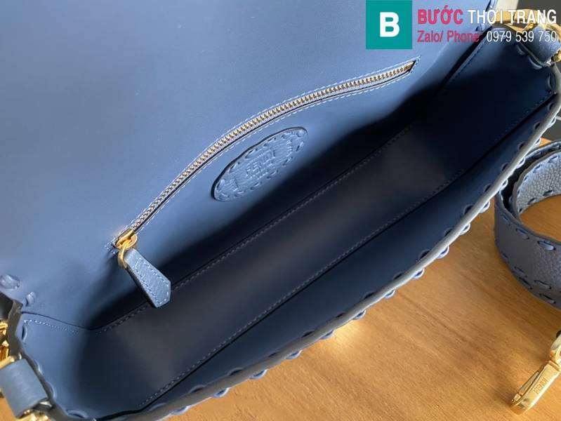 Túi xách Fendi Baguette siêu cấp da bê màu xanh size 26cm