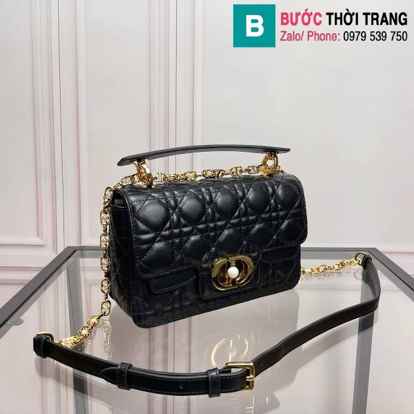 Túi xách Dior Jolie siêu cấp da bò màu đen size 22cm