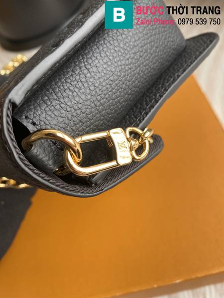Túi xách Louis Vuitton Wallet On Chain Métic siêu cấp da bò màu đen size 22cm