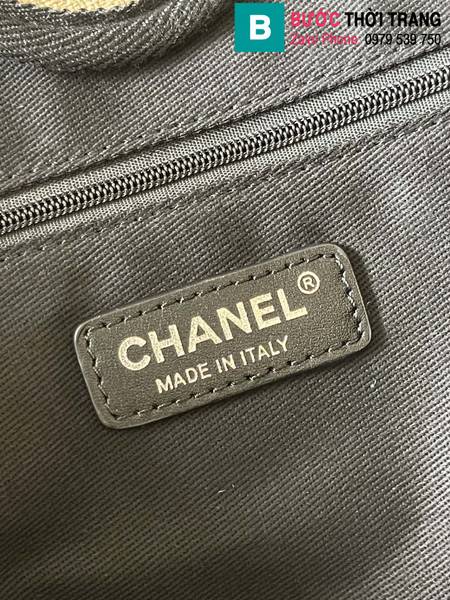 Túi xách Chanel Classic Bag siêu cấp canvas màu nude size 38cm 