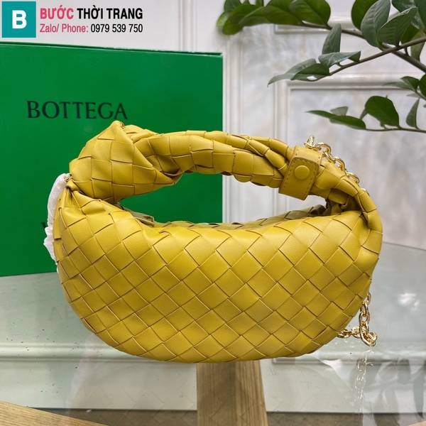 Túi xách Bottega Veneta Mini Jodie cao cấp da cừu màu vàng đậm size 23cm