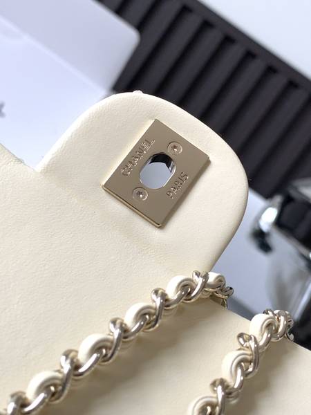 Túi xách Chanel Mini CF siêu cấp canvas màu trắng size 20cm