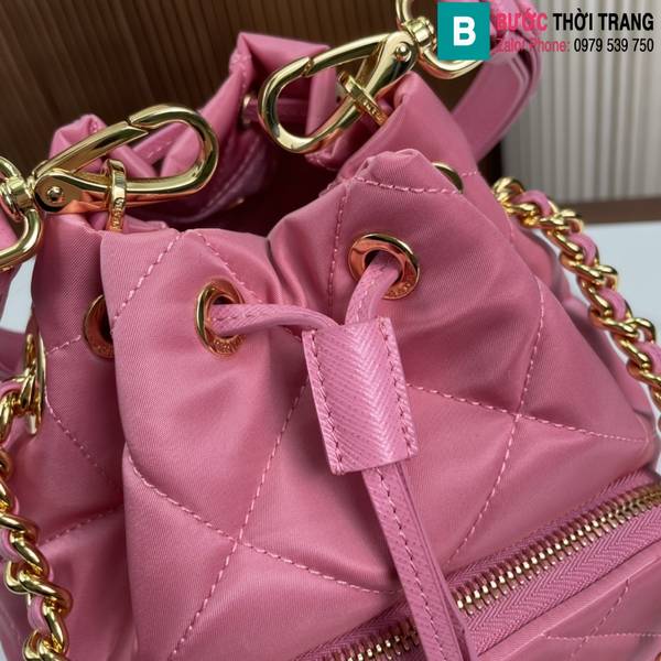 Túi đeo vai Prada siêu cấp da bò màu hồng size 22.5cm