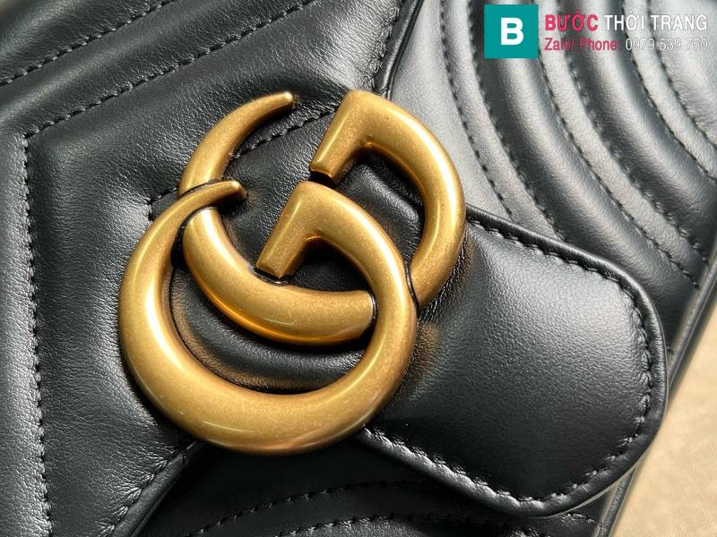 Túi xách Gucci Marmont siêu cấp da bò màu đen size 18cm 