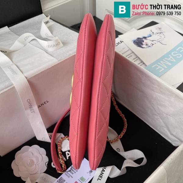 Túi xách Chanel Baguette bag siêu cấp da cừu màu hồng size 25.5cm 