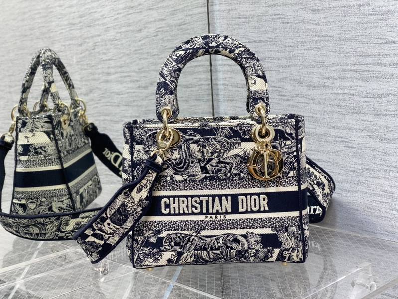 Túi xách Dior CD lady siêu cấp canvas màu 9 size 24cm 