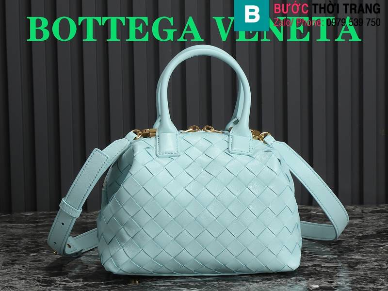 Túi xách Bottega Veneta Bowling siêu cấp da bò màu xanh size 20.5cm 