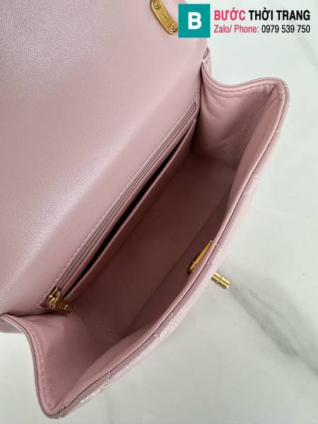 Túi xách Chanel mini siêu cấp da cừu màu hồng size 20cm