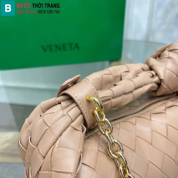 Túi xách Bottega Veneta Mini Jodie cao cấp da cừu màu hồng nude size 23cm