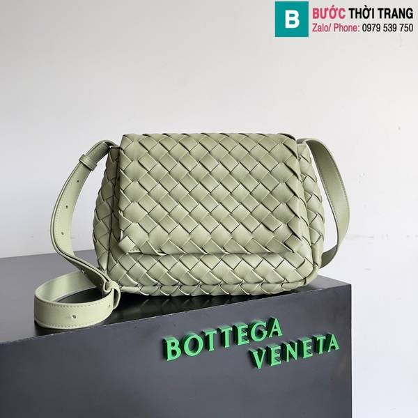 Túi xách Bottega Veneta Cobble Bag cao cấp da bò màu xanh size 27cm