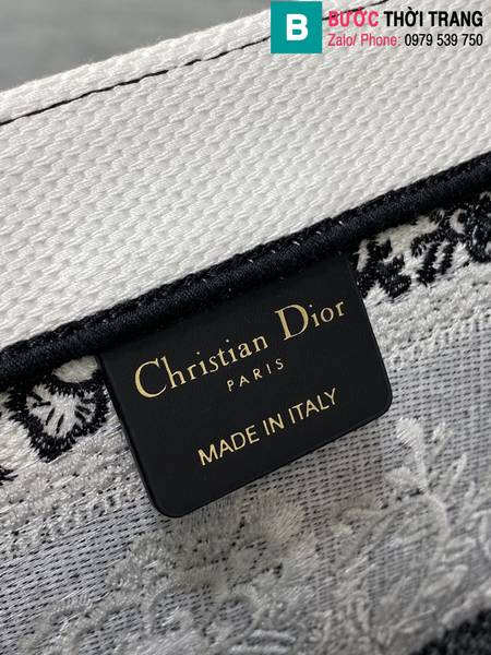 Túi xách Dior tote siêu cấp canvas màu trắng size 41cm 