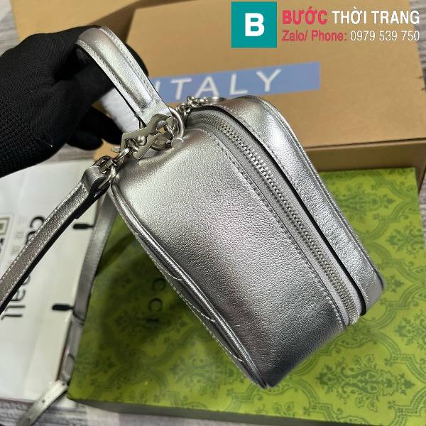 Túi xách Gucci Blondie siêu cấp da bò màu bạch kim size 17cm