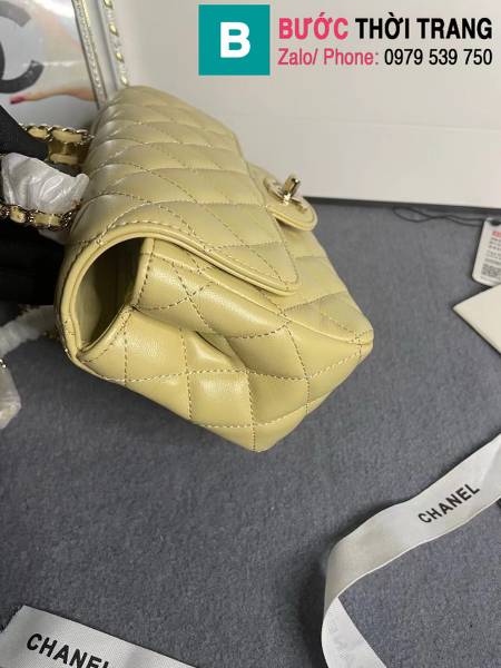 Túi xách Chanel cf siêu cấp da bê màu vàng size 20cm