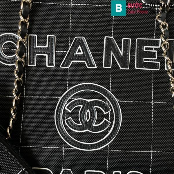 Túi xách Chanel Tote cao cấp canvas màu đen size 36cm