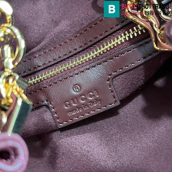 Túi xách Gucci Deco cao cấp da bò màu đỏ sẫm size 43cm 