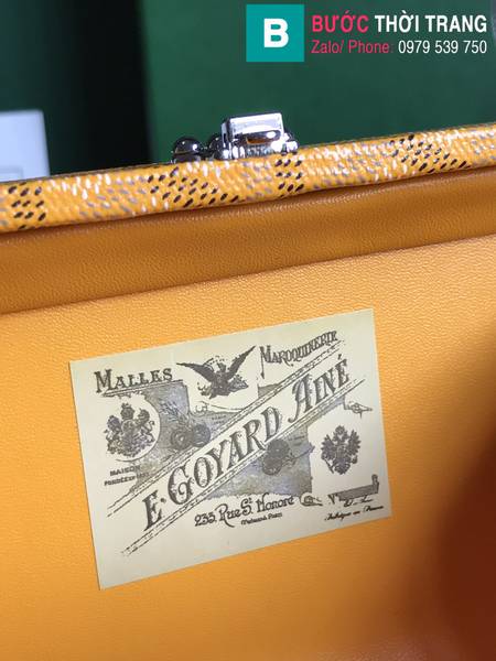 Túi xách Goyard Minaudière siêu cấp canvas màu vàng size 17cm 