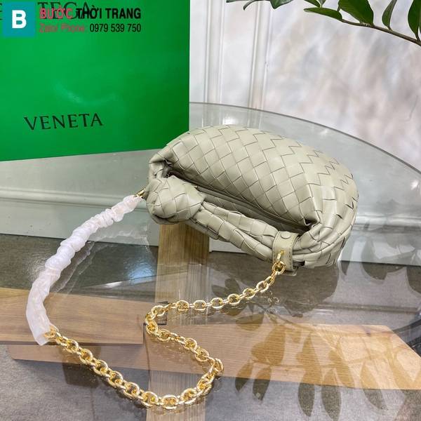 Túi xách Bottega Veneta Mini Jodie cao cấp da cừu màu xám size 23cm