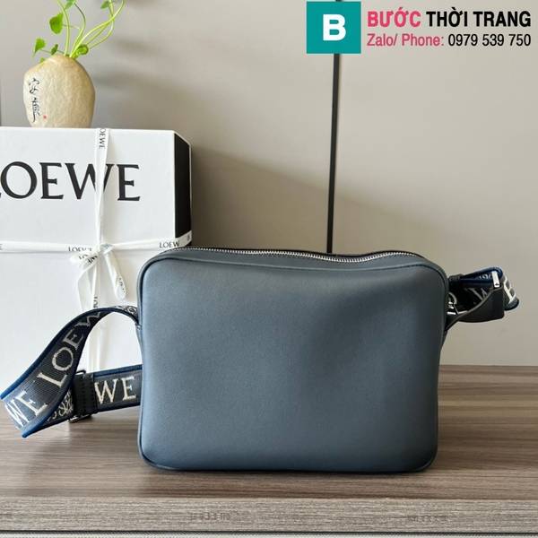 Túi xách Loewe cao cấp da bò màu xanh nước size 24.5cm