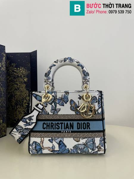 Túi xách Dior CD lady siêu cấp canvas màu1 size 24cm 