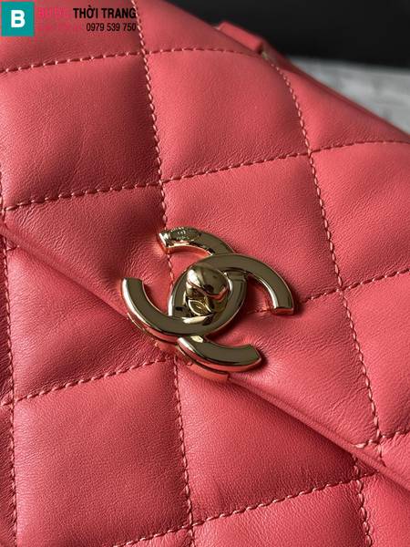 Túi đeo vai Chanel siêu cấp da bê màu đỏ size 20cm