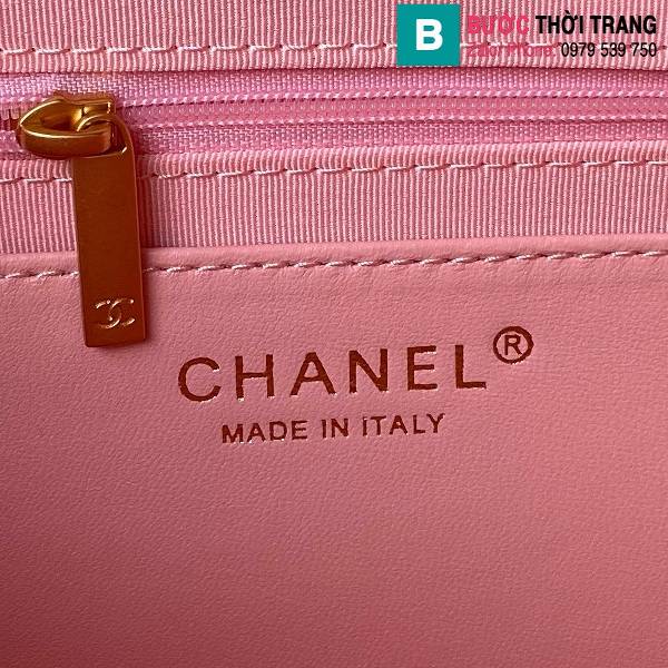 Túi xách Chanel hobo siêu cấp da cừu màu hồng size 24cm 