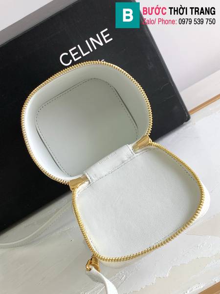 Túi xách Celine mini siêu cấp da bò màu trắng size 9.5cm