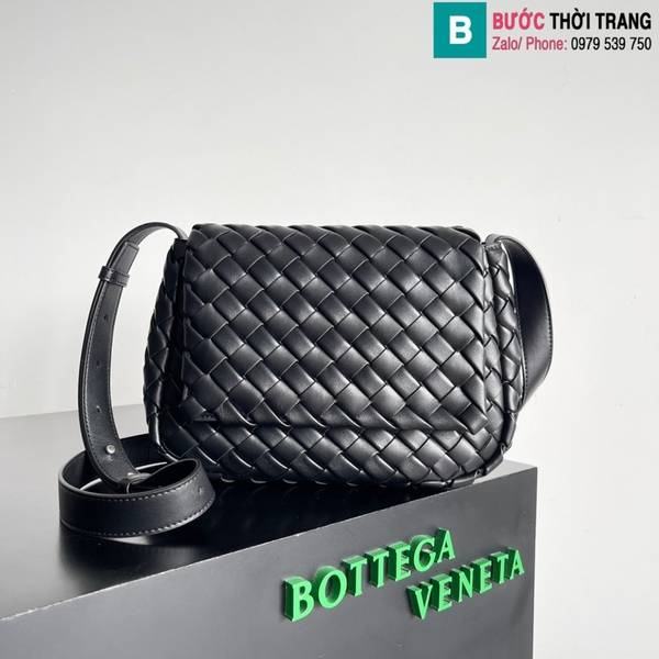 Túi xách Bottega Veneta Cobble Bag cao cấp da bò màu đen size 27cm