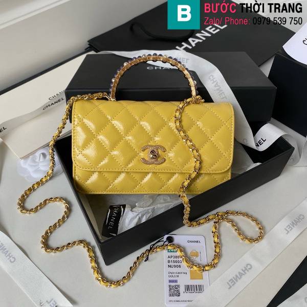 Túi xách Chanel woc siêu cấp da bê màu vàng size 19cm