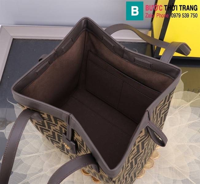 Túi xách Fendi Spot Ming Origami cao cấp canvas màu nâu size 27cm