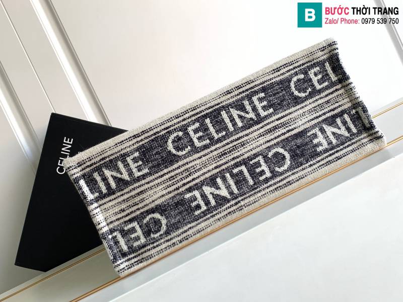 Túi xách Celine tote siêu cấp canvas màu xanh than size 41cm 
