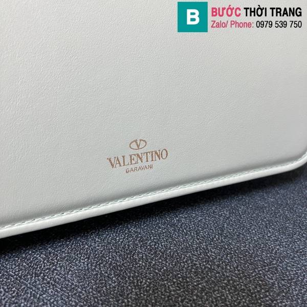 Túi xách Valentino Garavani Letter siêu cấp da bê màu xanh size 24cm 