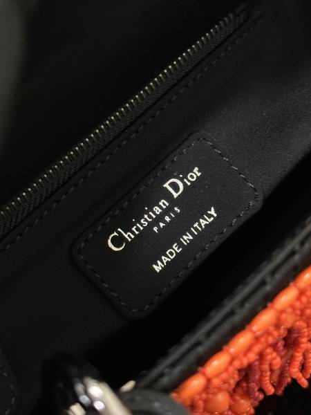 Túi xách Dior Lady D-Joy siêu cấp canvas màu cam size 17cm