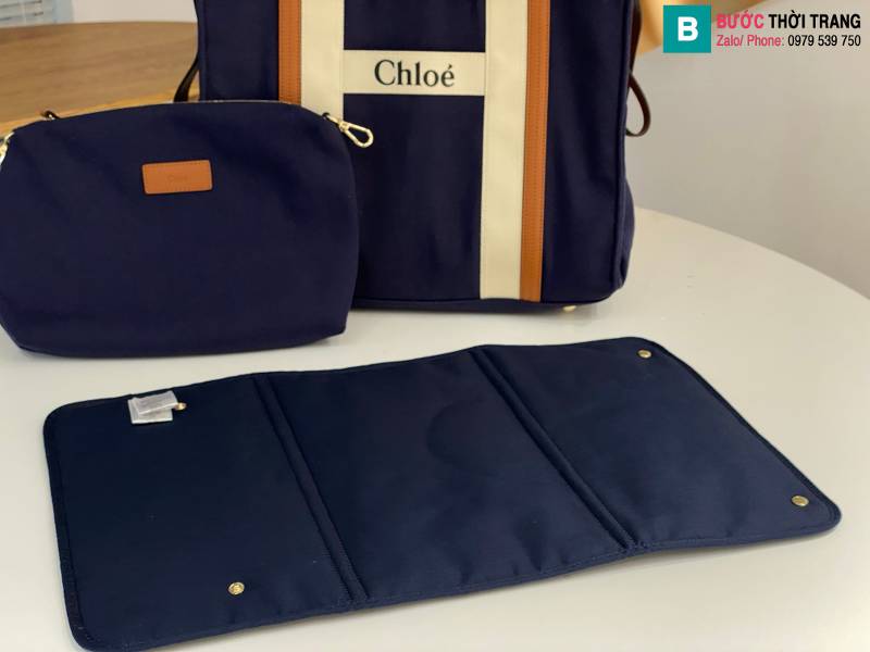 Túi xách Chloe  Kids siêu cấp canvas màu xanh size 40cm 