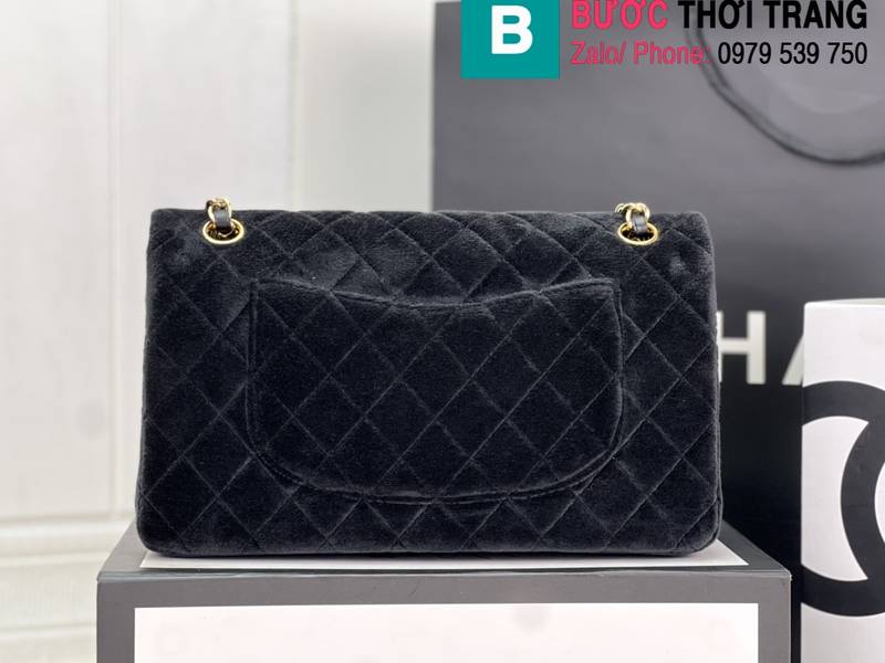 Túi xách Chanel Cf Classic Flap bag siêu cấp canvas màu đen size 25cm 