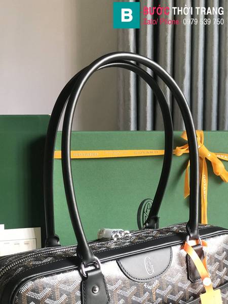 Túi xách Goyard baguette siêu cấp canvas màu đen size 34cm 