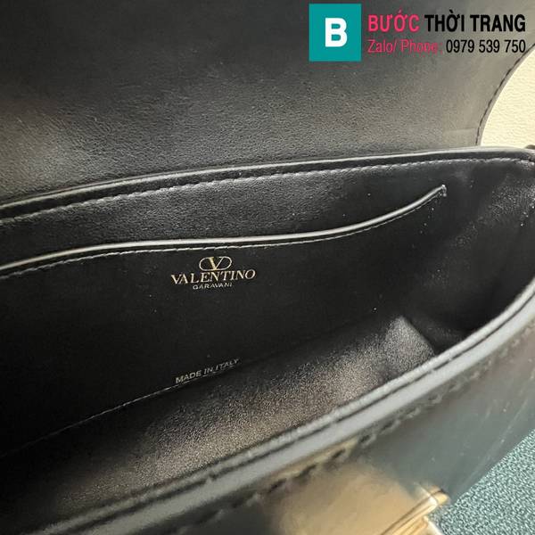 Túi xách Valentino Garavani Rockstud siêu cấp da bò màu đen size 26cm