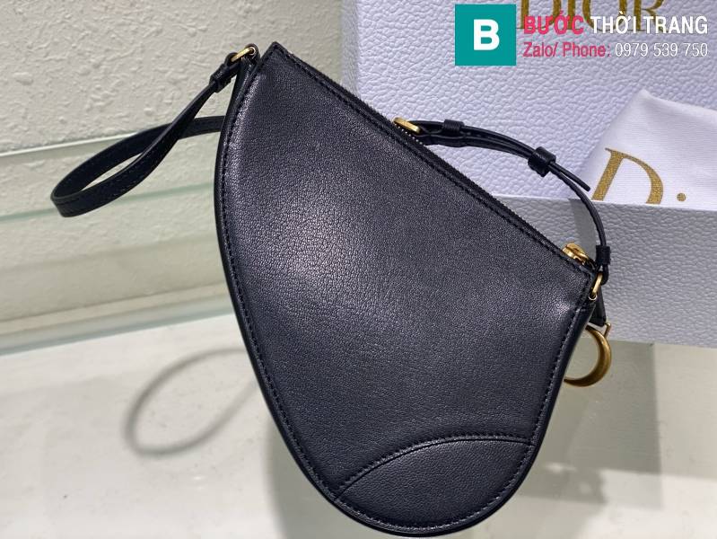 Túi xách Dior yên ngựa  siêu cấp da bò màu đen size 20cm