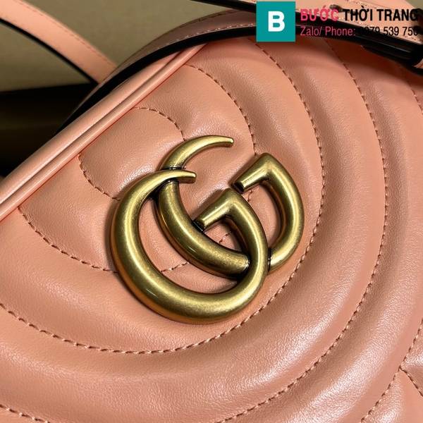  Túi xách Gucci Marmont cao cấp da bê màu cam size 24cm