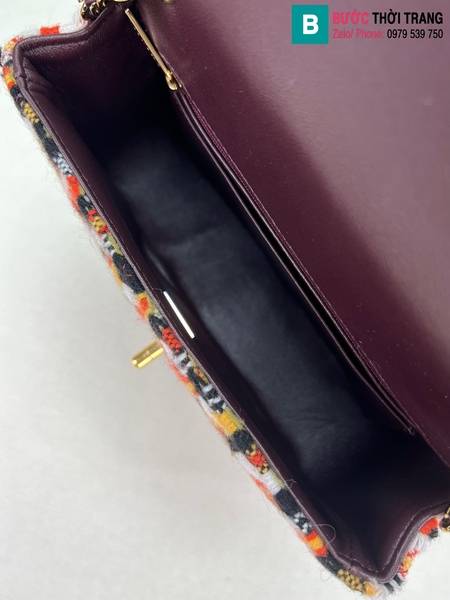 Túi xách Chanel Classic Flap Bag siêu cấp canvas màu nâu size 25cm