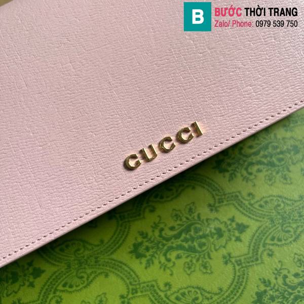 Túi ví Gucci siêu cấp da bò màu hồng size 20cm