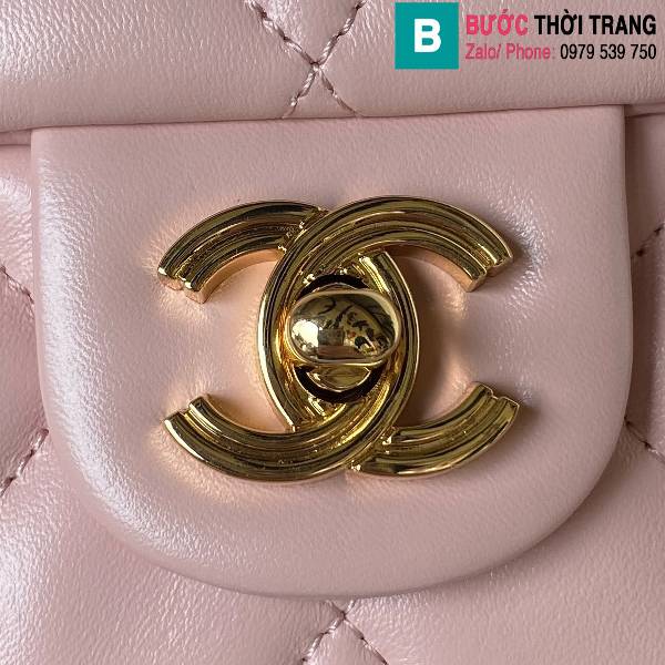 Túi xách Chanel mini siêu cấp da bê màu hồng size 21cm