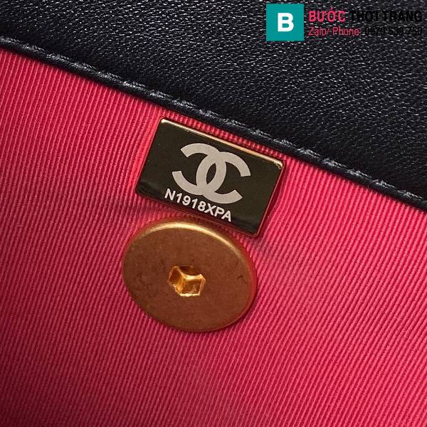 Túi đeo chéo Chanel siêu cấp da cừu màu đen size 25cm