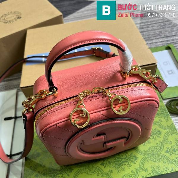 Túi xách Gucci Blondie siêu cấp da bò màu hồng size 17cm