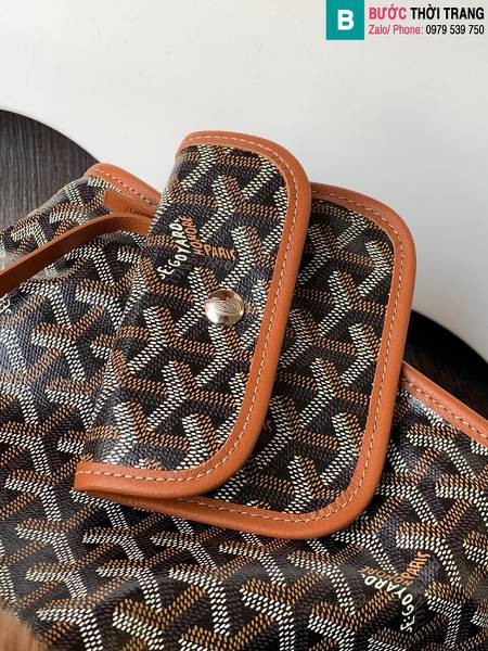 Túi xách Goyard Tote mini siêu cấp vải bạt màu nâu size 20cm