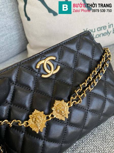 Túi đeo chéo Chanel siêu cấp da cừu màu đen size 19cm 
