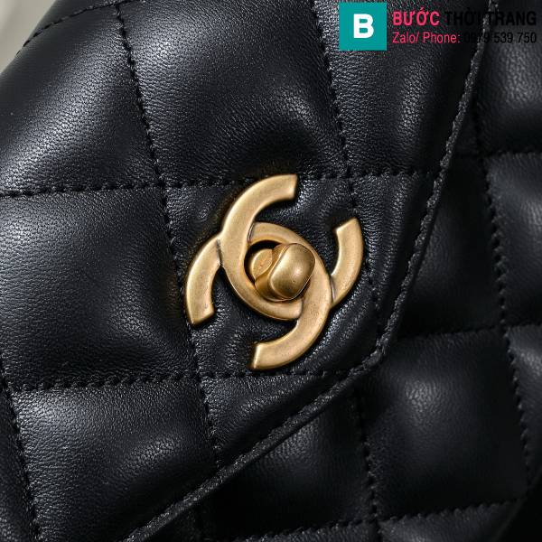 Túi xách Chanel siêu cấp da cừu màu đen size 18cm